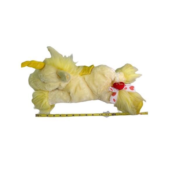 Walmart Yellow Unicorn Plush I Love You Heart Tail Stuffed Animal 16" - Picture 11 of 11